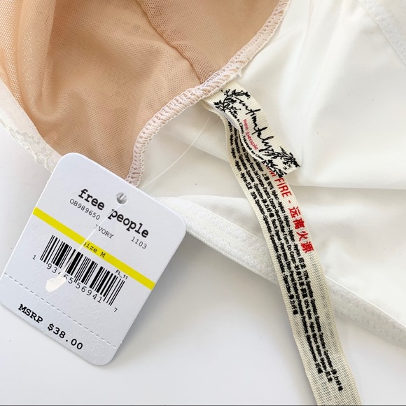 Free People Camila Lace Bandeau Bralette Ivory M - Picture 12 of 15